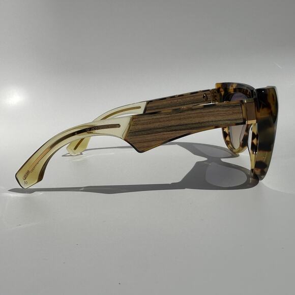 Jacques Marie Mage Edith Cat Eye Sunglasses Tortoise Wood Panels Gold BNIB Rare - Picture 6 of 16